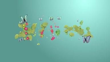 蝴蝶飞舞花草藤蔓生长春季旅游LOGO标志视频的预览图